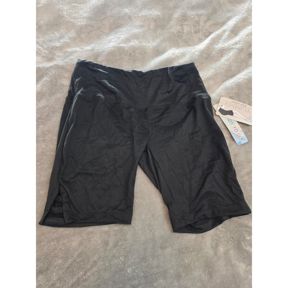 Ready To Go Yummy Black Bike Shorts Lattice Cutout Athletic Yoga Medium NWT